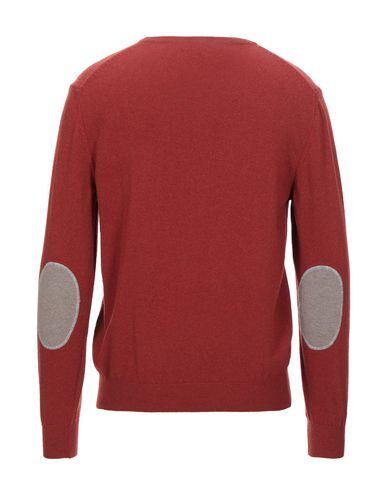 Shop Angelo Nardelli Man Sweater Brick Red Size 46 Merino Wool, Viscose, Polyamide, Cashmere