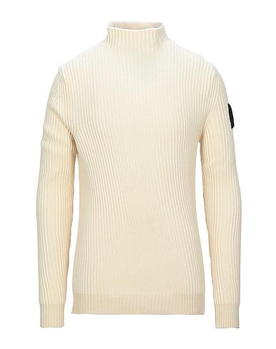 OUTHERE Rollkragenpullover Elfenbein 50% Wolle, 50% Polyamid