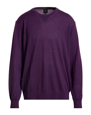 ARMANI EXCHANGE Jumper Purple 100% Virgin Wool, Wool