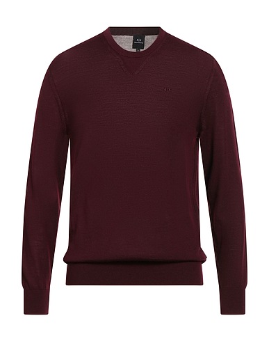 ARMANI EXCHANGE Pullover Bordeaux 100% Lana Vergine, Lana
