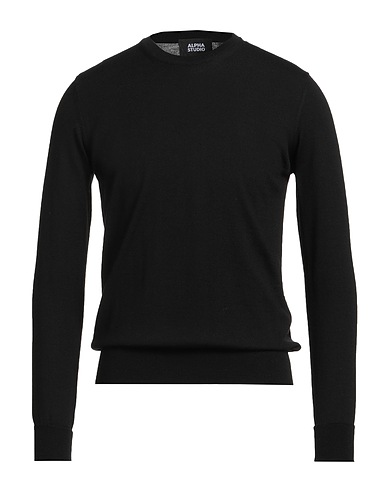 ALPHA STUDIO Pullover Nero 100% Lana Merino