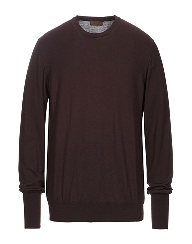 ALPHA STUDIO Jumper Dark brown 100% Merino Wool