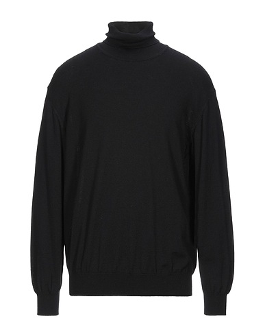 DALMINE Polo neck Black 100% Merino Wool