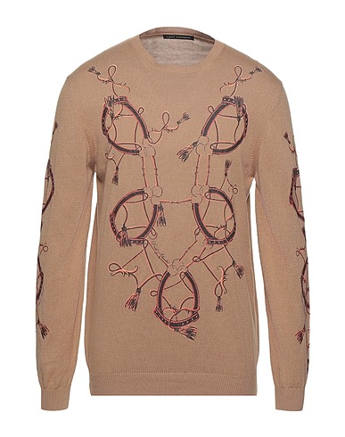 DANIELE ALESSANDRINI Jumper Camel 100% Cotton