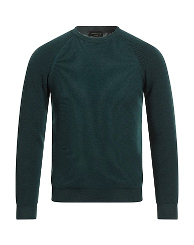 ROBERTO COLLINA Jumper Dark green 100% Cotton