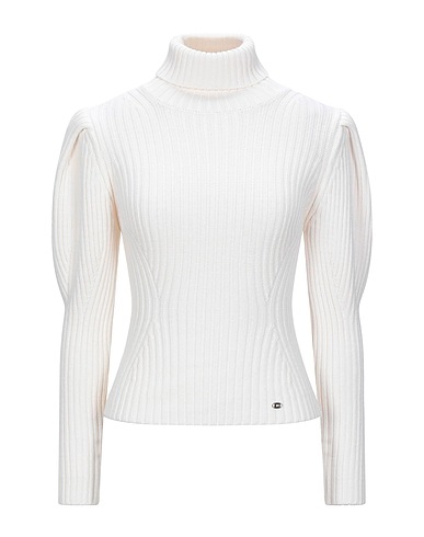 ELISABETTA FRANCHI Polo neck White 48% Wool, 47% Acrylic, 5% Polyester