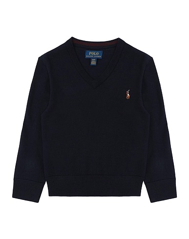 POLO RALPH LAUREN Jumper Merino Wool V-Neck Sweater
 Midnight blue 100% Wool