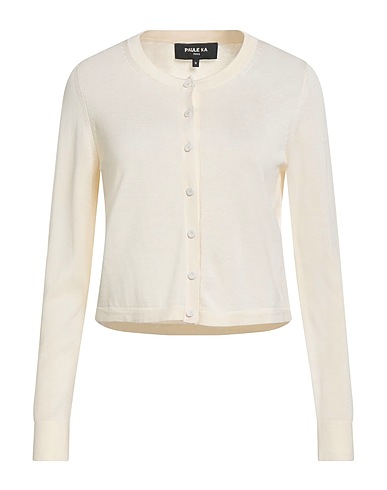PAULE KA Cardigan Cream 52% Silk, 43% Cotton, 5% Elastane