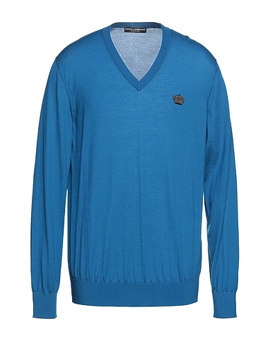 DOLCE&GABBANA Cashmere blend Blue 100% Cashmere, Copper, Glass, Polyester, Silk