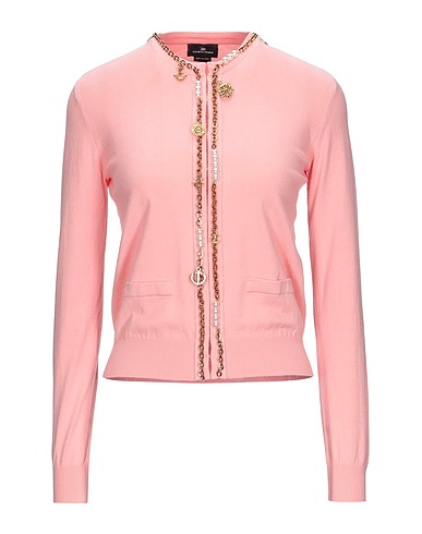 ELISABETTA FRANCHI Cardigan Salmon pink 66% Viscose, 25% Polyester, 9% Polyamide