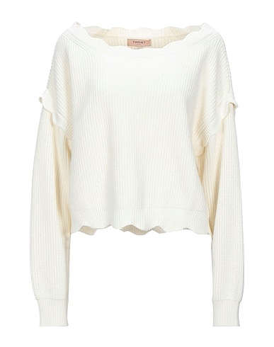 TWINSET Jumper Ivory 100% Cotton