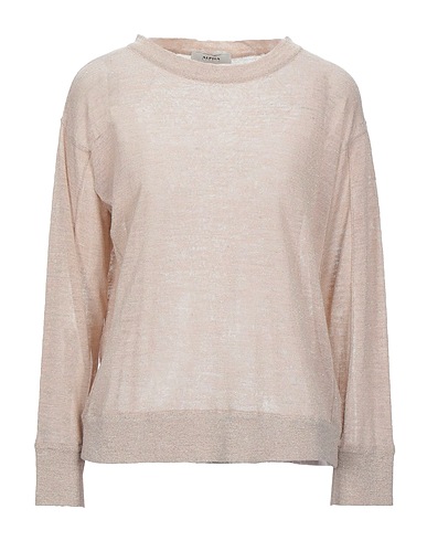 ALPHA STUDIO Jumper Beige 45% Linen, 37% Polyester, 10% Metallic fiber, 8% Polyamide