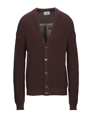 GCDS Cardigan Dark brown 50% Wool, 50% Acrylic