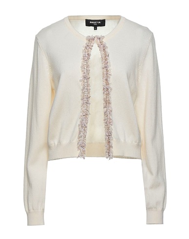 PAULE KA Cardigan Ivory 90% Wool, 10% Cashmere, Cotton, Viscose, Polyamide