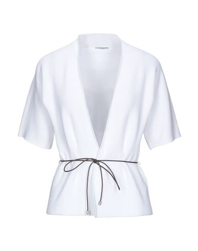 Peserico Thin Cord Belt Cardigan In White