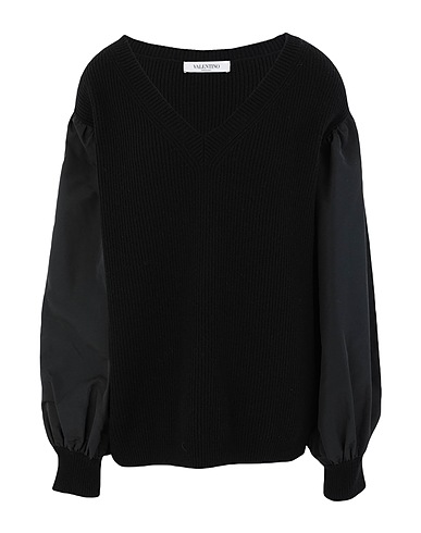 VALENTINO GARAVANI Pullover Nero 70% Lana Vergine, 30% Cachemire, Cotone, Poliammide