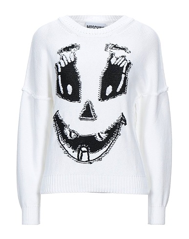 MOSCHINO Sweater White 100% Cotton, Polyamide, Elastane