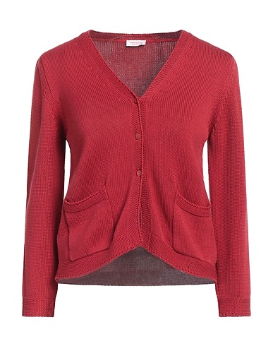 ROSSOPURO Strickjacke Ziegelrot 100% Baumwolle