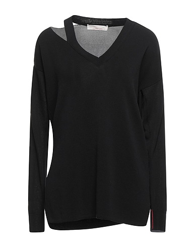 LIVIANA CONTI Sweater Black 100% Cotton, Viscose, Elastane