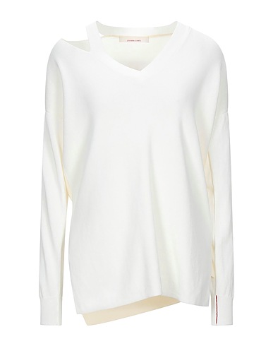 LIVIANA CONTI Pullover Blanc 100% Coton, Viscose, Élasthanne