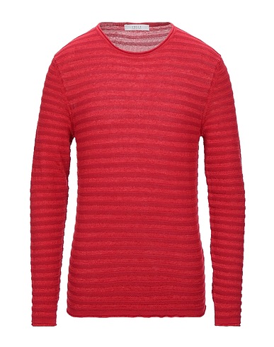 VNECK Sweater Red 50% Linen, 50% Cotton