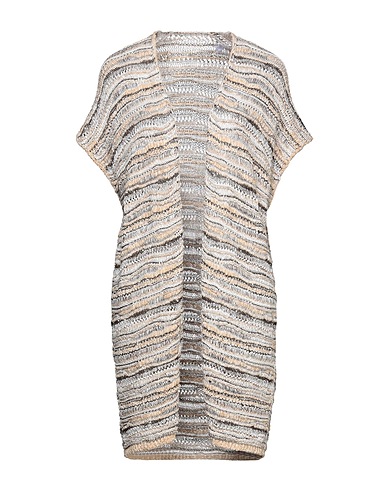 ELEVENTY Strickjacke Sand 45% Leinen, 40% Baumwolle, 8% Polyester, 4% Polyamid, 3% Metallfaser
