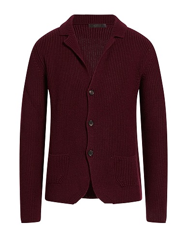 VNECK Cardigan Burgundy 100% Merino Wool