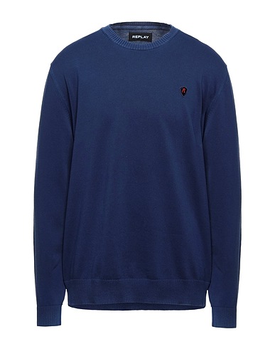 REPLAY Jumper Blue 100% Cotton