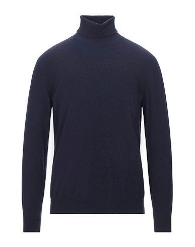 ANDREA FENZI Polo neck Midnight blue 80% Merino Wool, 20% Cashmere