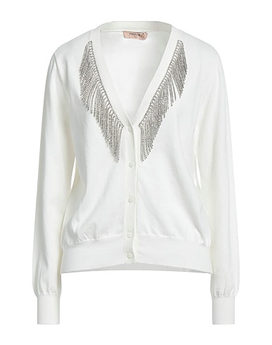 TWINSET Cardigan White 73% Cotton, 23% Polyamide, 4% Elastane