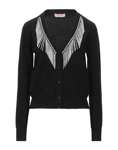 TWINSET Cardigan Black 73% Cotton, 23% Polyamide, 4% Elastane