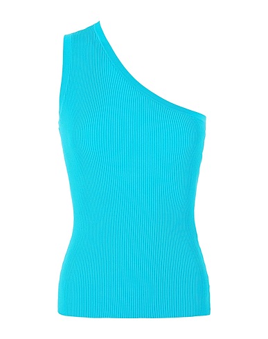 8 by YOOX One-shoulder top RIB-KNIT ONE-SHOULDER TOP
 Turquoise 74% Viscose, 26% Elastane