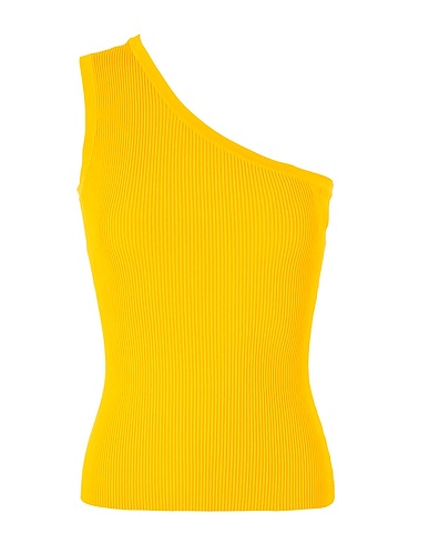 8 by YOOX One-shoulder top RIB-KNIT ONE-SHOULDER TOP
 Apricot 74% Viscose, 26% Elastane