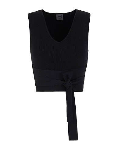8 by YOOX Top KNIT SLEEVELESS STRING V-NECK TOP
 Nero 70% Viscosa, 30% Poliammide