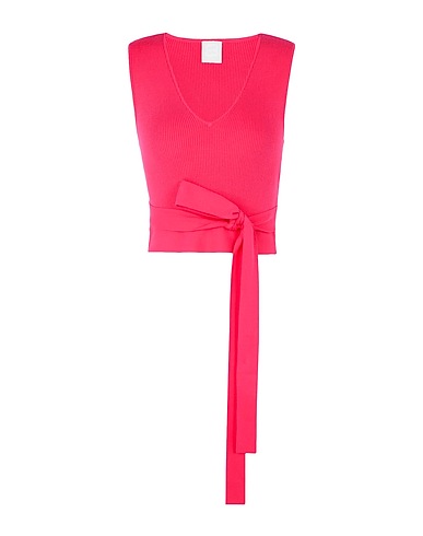 8 by YOOX Top KNIT SLEEVELESS STRING V-NECK TOP
 Fuchsia 70% Viscose, 30% Polyamide