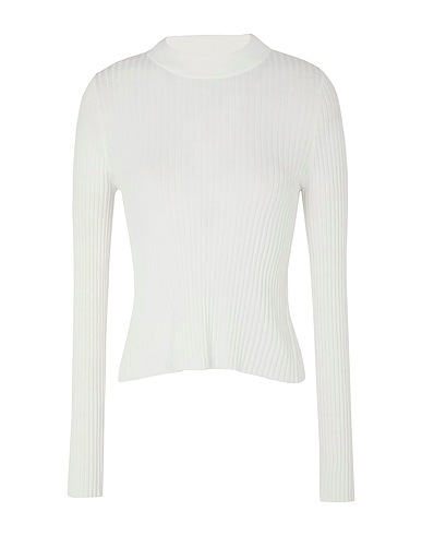 8 by YOOX Pullover KNIT CUT-OUT DETAIL CREWNECK SWEATER
 Bianco 70% Viscosa, 30% Poliammide