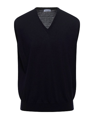 GRAN SASSO Maglia Gilet Blu notte 100% Lana Vergine