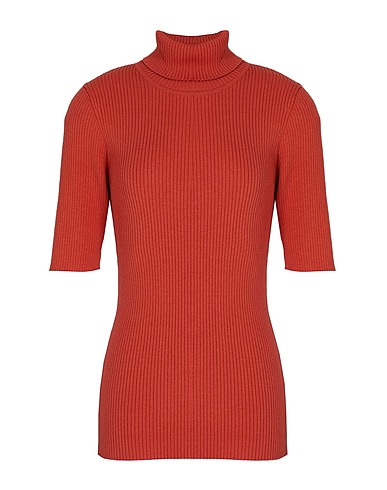 8 by YOOX タートルネック KNIT S/SLEEVE ROLL-NECK SWEATER
 ブリック レーヨン 70% / ポリエステル 30%
