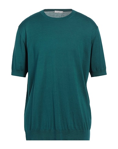 PAOLO PECORA Jumper Deep teal 70% Silk, 30% Cotton