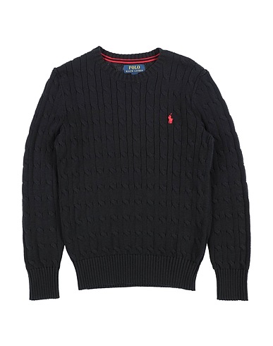 POLO RALPH LAUREN Sweater Cable-Knit Cotton Sweater
 Black 100% Cotton