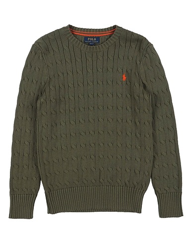 POLO RALPH LAUREN Jumper Cable-Knit Cotton Sweater
 Military green 100% Cotton