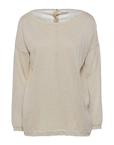 ROSSOPURO Pullover Beige 70% Viscosa, 15% Poliammide, 15% Fibra di metallo