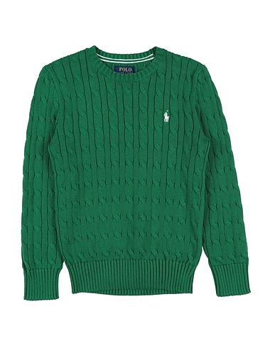 POLO RALPH LAUREN Jumper Cable-Knit Cotton Sweater
 Emerald green 100% Cotton