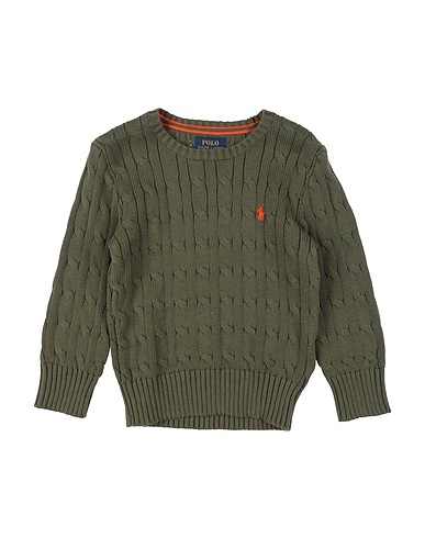POLO RALPH LAUREN Sweater Cable-Knit Cotton Sweater
 Military green 100% Cotton