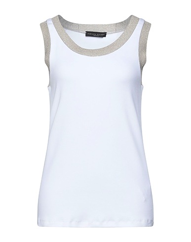 FABIANA FILIPPI Top White 94% Cotton, 6% Elastane, Viscose, Polyester