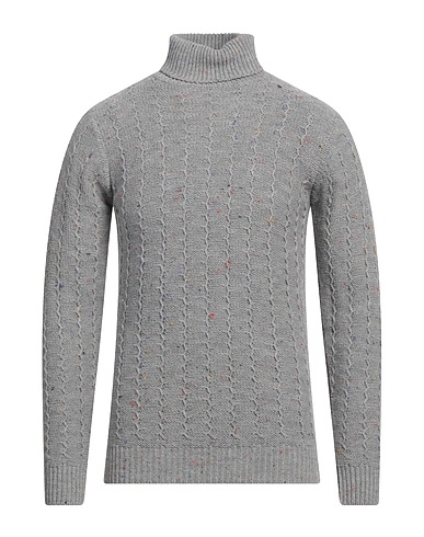 DANIELE ALESSANDRINI Polo neck Grey 75% Acrylic, 15% Wool, 10% Viscose