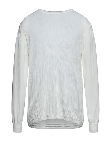 PAOLO PECORA Jumper White 98% Cotton, 2% Polyamide
