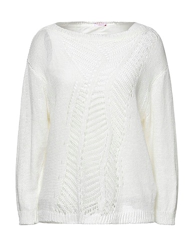 ROSSOPURO Pullover Bianco 100% Lino