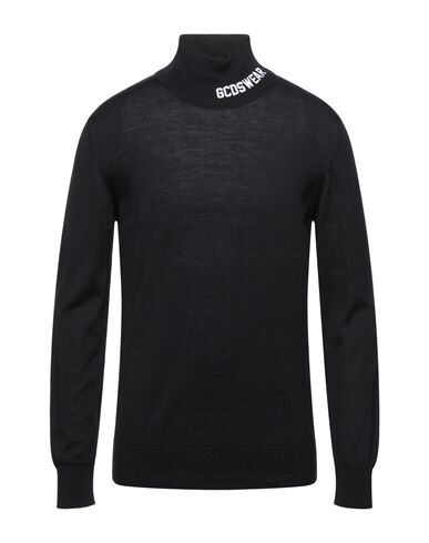 Gcds Embroidered-logo Roll Neck Jumper In Black