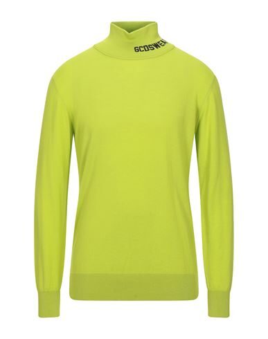Gcds Full Logo Wool Blend Turtleneck In Acid Green